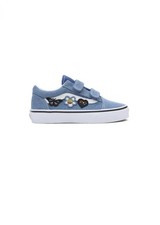 Vans Kids Old Skool V Shoes Denim Navy/True White Authentic New