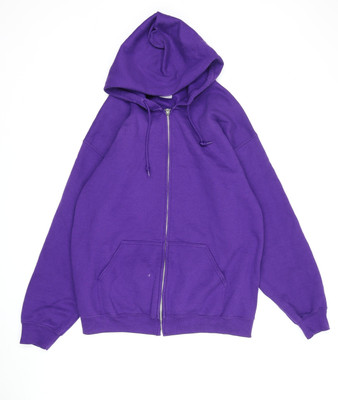 Gildan Unisex Lila Full Zip Grafik Hoodie L
