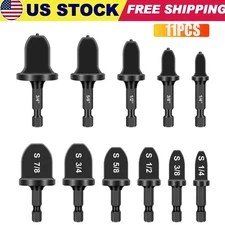 11pcs Swaging Drill Bit Tool Set Flare Tube Copper Pipe Expander for HVAC Repair