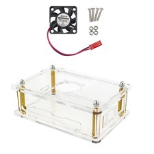 Acrylic Enclosure Box Protective Shell Cover With Cooling Fan for Orange Pi 5 D