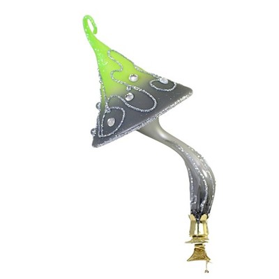 Blubom Grey & Green Magic Mushroom Tree Ornament Clip On Shroom Fungi