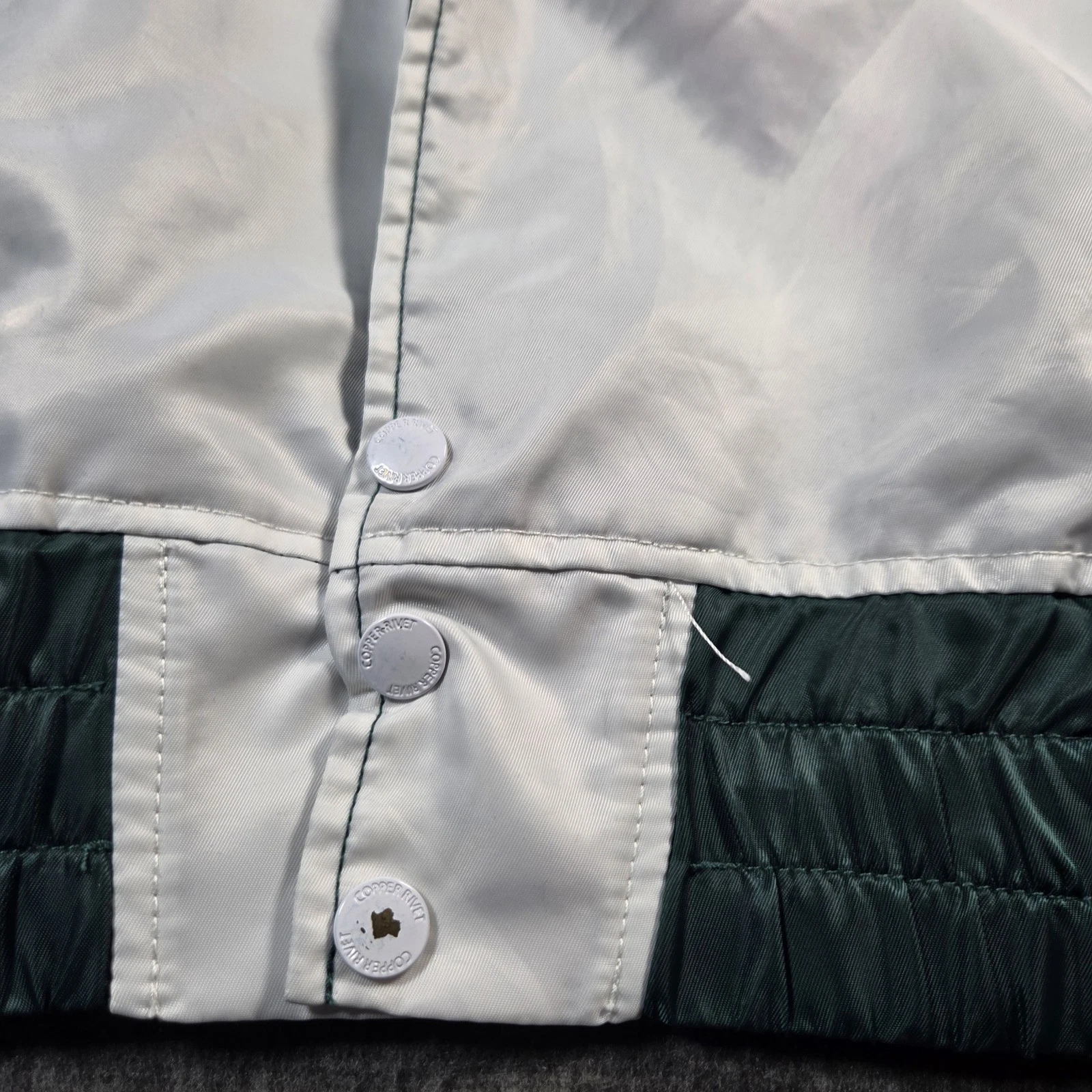 Copper Rivet Racing Bomber Jacket Mens XL Green White Speed Freak Streetwear image 8