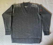 Vintage Dale of Norway 100 Wool Sweater Made In Norway Gray Nordic EUC Men  s M