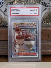 1993 Topps Finest #39 - Chris Sabo Cincinnati Reds HOF PSA 8