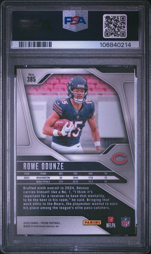 2024 Panini Prizm #385 Rome Odunze Rookie RC PSA 10 - Bild 2 von 2