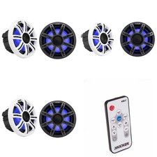 Kicker 51MSC84 - MSC 8-Inch Premium Marine 4-Ohm LED Coaxial System 2 Pair ...