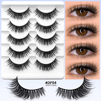 VELTRINAY Cat Eye Lashes False Lashes 3D Faux Mink Lashes Fluffy Volume Strip La