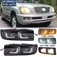 DRL Front Bumper LED Fog lights Assembly Left+Right For 1998-2007 Lexus LX470