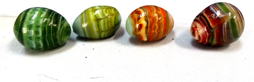 4 MURANO EGGS GORGEOUS COLORS