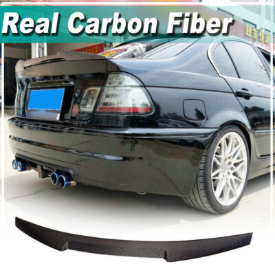 For BMW 3 Series E46 M3 Sedan 4D 1998-05 Real Carbon Rear Trunk Lip Spoiler Wing
