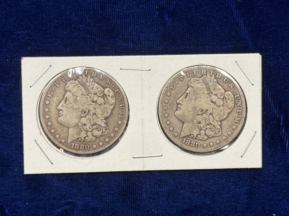 1880-P & 1880 S MORGAN SILVER DOLLARS 2 COINS 1880-P & 1880 S MORGAN SILVER DOLLARS 2 COINS
