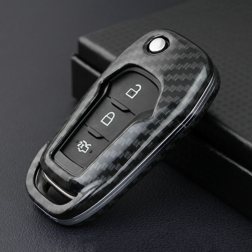 Carbon Fiber Flip Key Shell Cover Fob Case For Ford Ecosport F150 F250 Ranger XL - Picture 3 of 8
