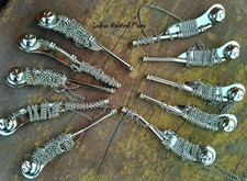 Lot of 10 pcs 5" Brass Bosun's Whistle w Chain Bosun Call Pipe chrome finish