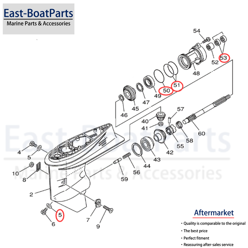 Lower Unit Repair Seal Kit for Yamaha 2-Stroke 40HP 40X C40 40H