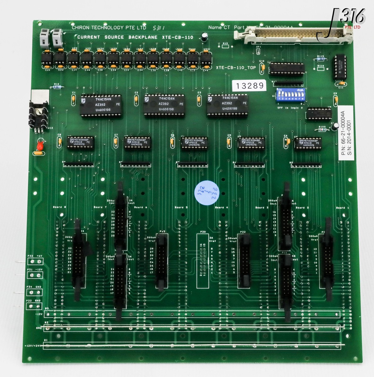 10ケース 13289 CHIRON TECHNOLOGY PCB,CURRENT SOURCE BACKPLANE,PN: 66-21