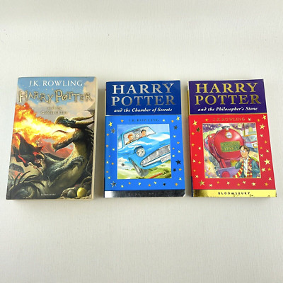 Harry Potter Bundle Lot Philosopher's Stone Chamber of Secrets Goblet of Fire