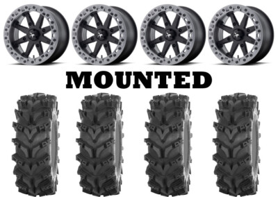 Kit 4 High Lifter Out&Back Max Tires 30x10-14 on MSA M31 Lok2 Beadlock Black VIK