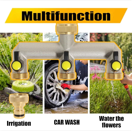 Gardena Distributore Acqua 3 Vie Rubinetto Distributore 3/4" Tubo Ottone Valvola - Foto 14 di 16