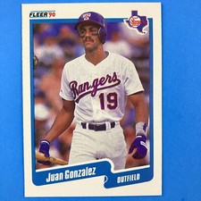 Juan Gonzalez 1990 Fleer Rookie Card #297 MLB Texas Rangers. rookie card picture