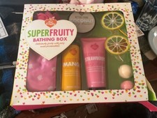 Large set super fruity bathing box bath products body scrub bubble bath