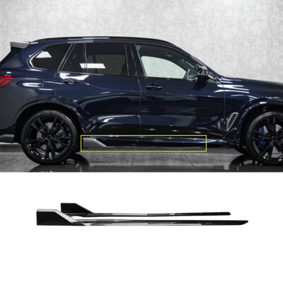 Fit For 2019-2025 BMW X5 G05 M-Sport Side Skirts Extension Carbon Fiber Style