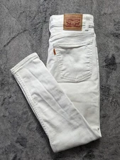 Levi's 721 Vintage High Rise Skinny Jeans Women's Size 27 White Distressed