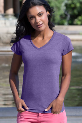 GILDAN Damen T Shirt Oberteil Softstyle  Ladies V-Neck T-Shirt NEU S M L XL XXL