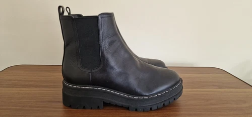 RARE Marc Fisher Pauline Black Leather Chelsea Platform Boots US 9M E96B