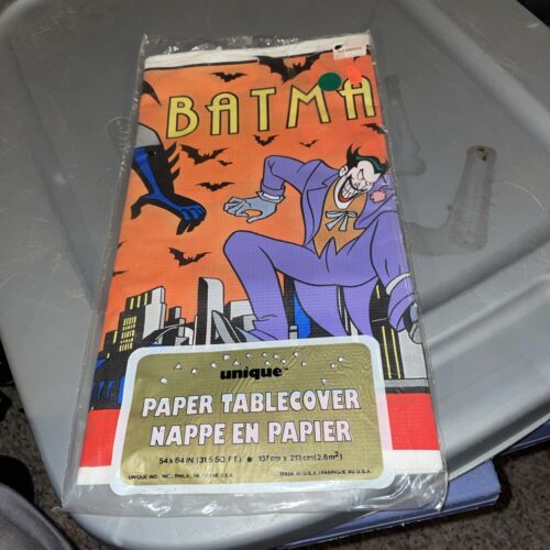 Vintage 1993 DC Comics Batman Paper Tablecloth~54" x 84" NIP!