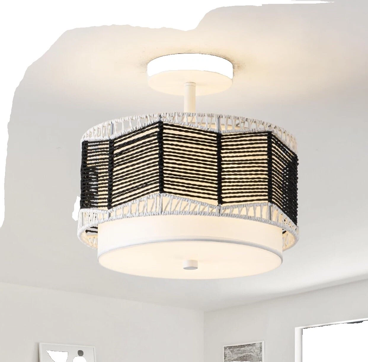 Candelabros y lámparas de Techo White Negro