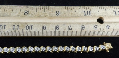Lovely Vintage 24kt Gold Over Sterling Silver FAS Bracelet w/ Case Jewelry !! - Picture 4 of 8