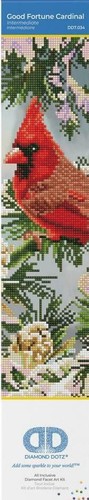 DIY Diamond Dotz Good Fortune Cardinal Winter Bird Kit 14x18 - 第 2/2 張圖片