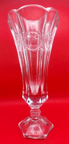 Vintage 50er Jahre Fostoria Münzmuster 8" Kristallglas Vase