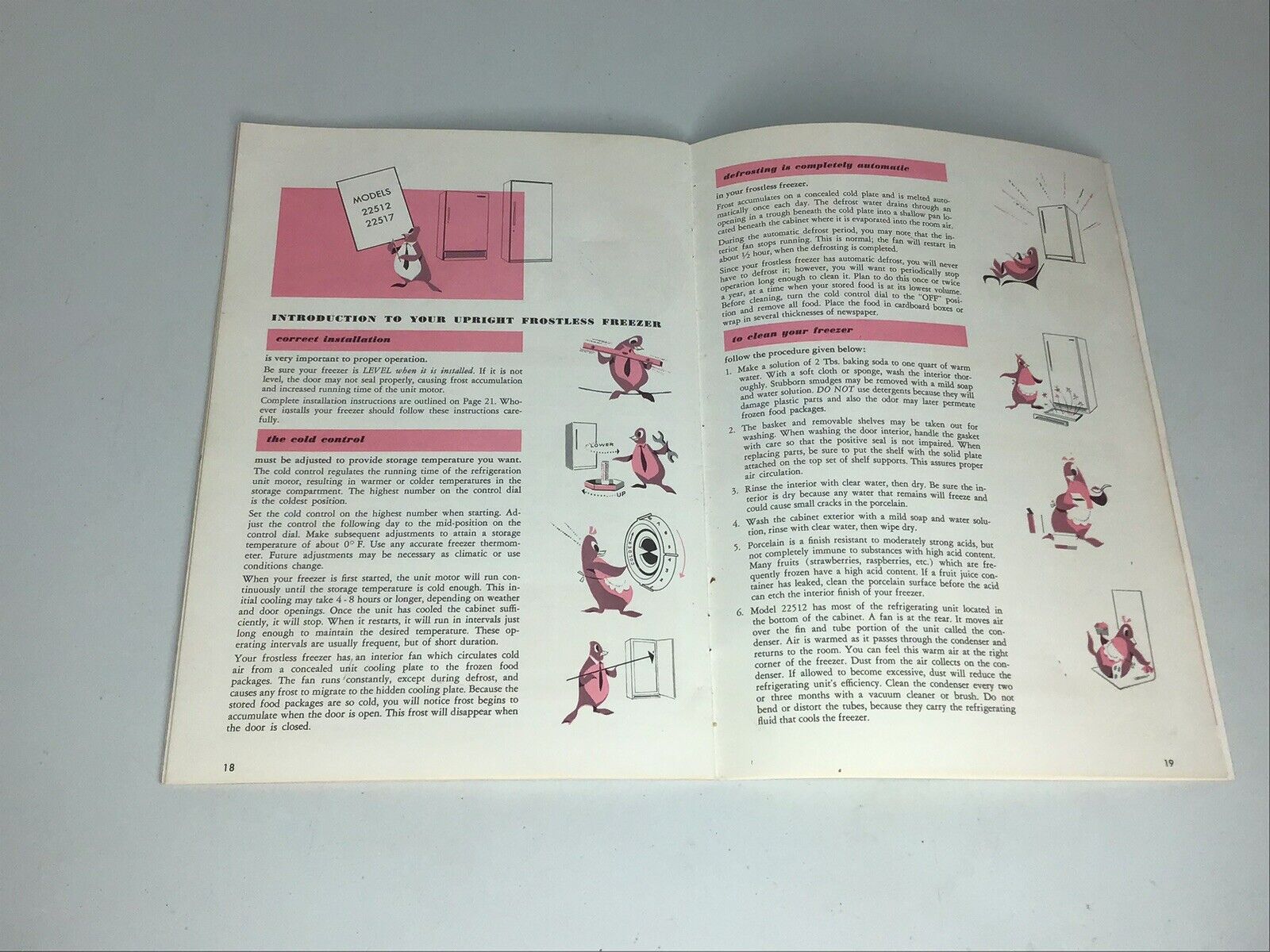 Vintage Sears Coldspot Freezer Owner's Manual Care Operation