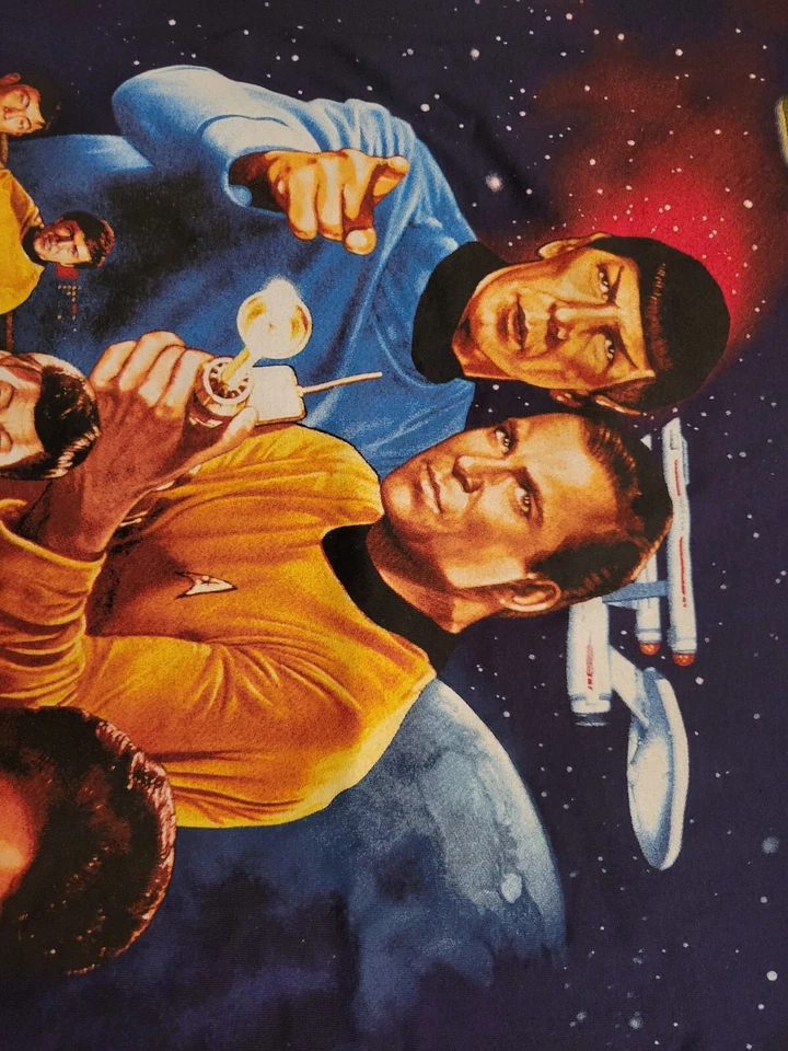 Vintage Star Trek Tee Shirt Men XL XLarge Vegas Hilton Mega Big Print 90s Sci Fi - Image 3 of 4