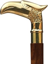 Brass Nautical Eagle Head Victorian Style Gentlemen's Cane Walking Stick 37 Inch