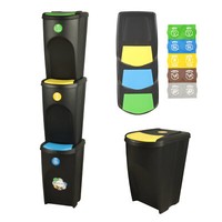 MüLleimer- 3Er Set MüLltrennungssystem - Set Aus 3X35L Abfalleimern In Schwarz M
