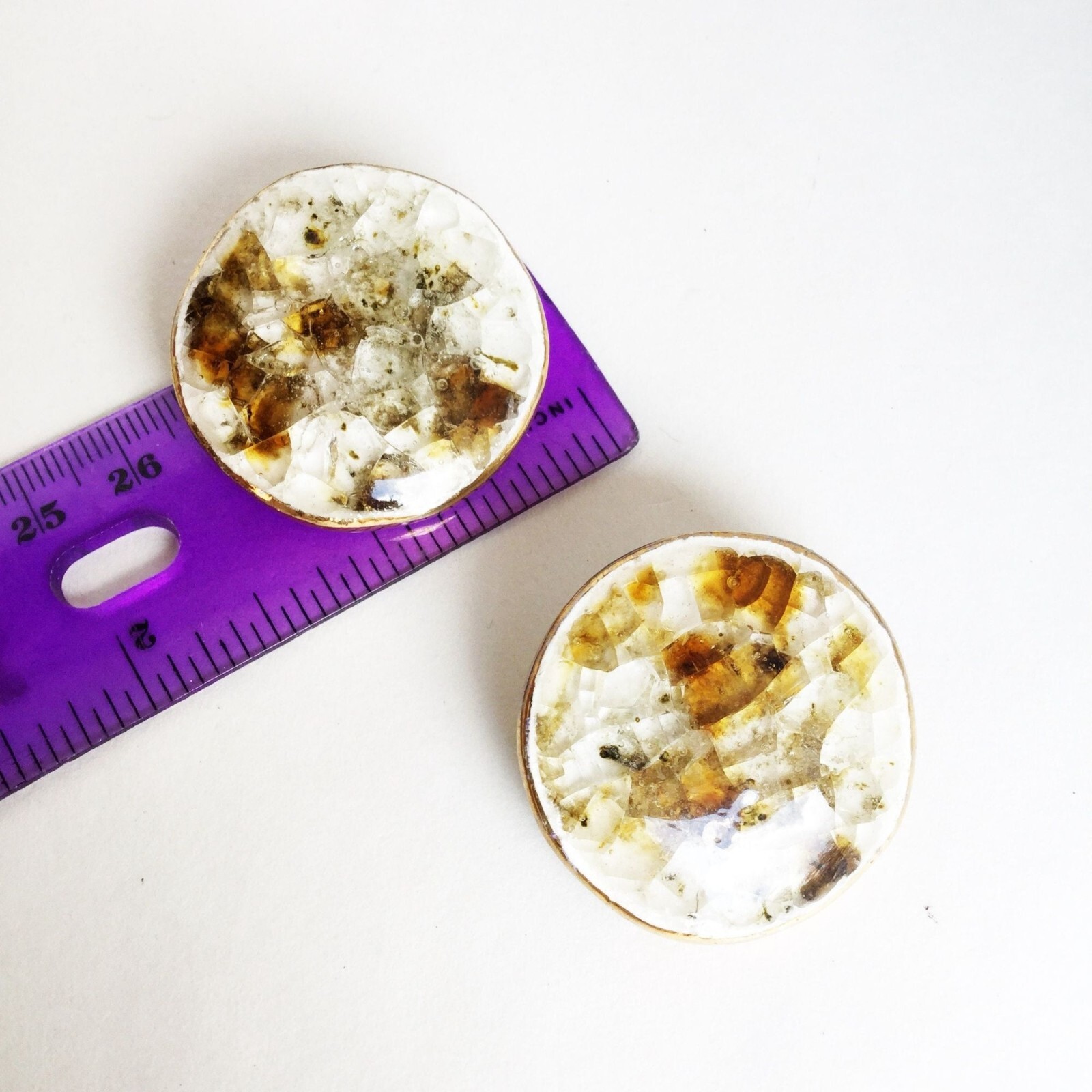 Handcrafted Crackled Effect Ceramic Earrings Bold… - image 4