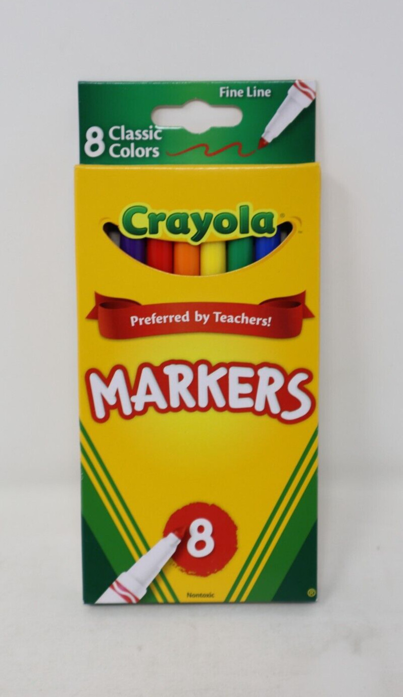 Crayola Classic Colors Fine Line Markers, 8 Count