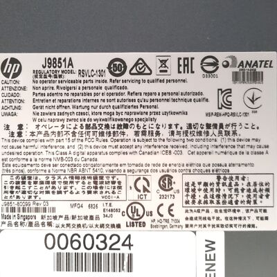 HP J9851A 5412R zl2 Network Switch Chassis/Backplane, 12x Modules