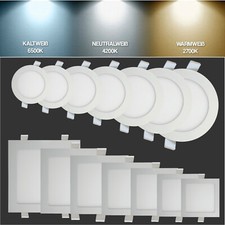 LED Einbaustrahler Einbau Leuchte Deckenleuchte Ultra Flach Lampe Rund Eckig  