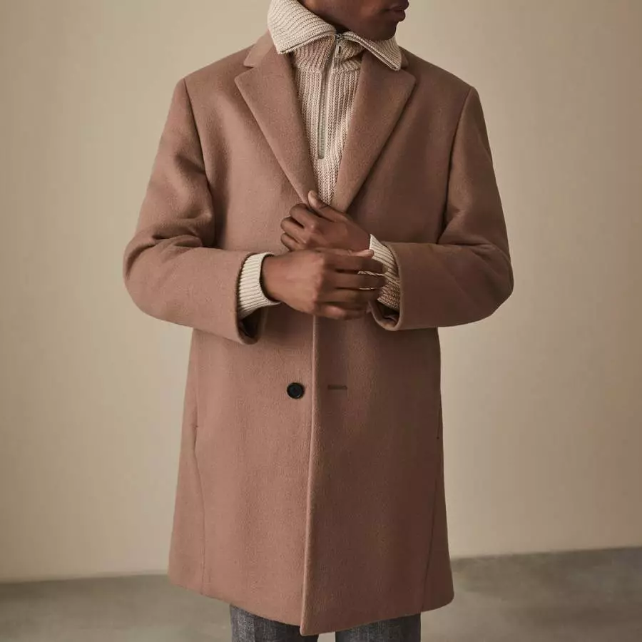 Camel crombie coat best sale mens