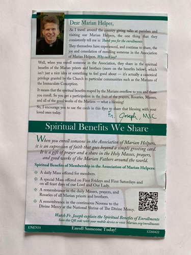 Give a Promise of Prayer with an enrollment in the Association booklet LIKE NEW - Picture 3 of 3