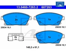 Brake pad set, disc brake ATE 13.0460-7263.2 for Opel