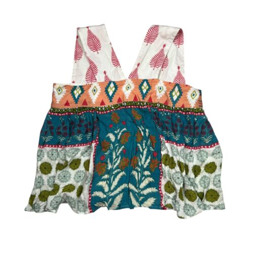 Raga Boho Bauern fließend Cropped Tank Top gemischte Prints R2923 Damen L Large