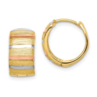 14k dreifarbige goldene Ohrringe Geschenk für Frauen 2,79 g
