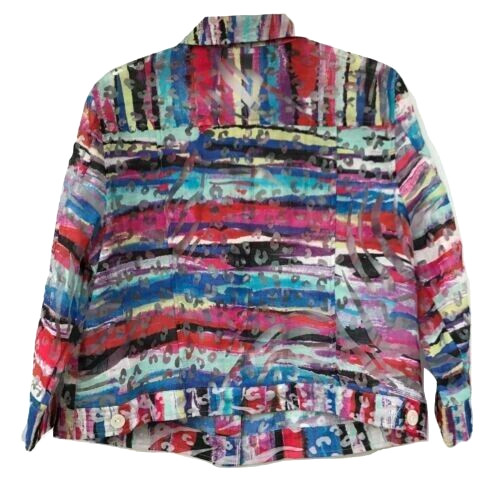 PL White Multi Sheer  Shacket Collared , Linear - image 7