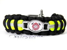 Firefighter Armband-Feuerwehr-Edelstahl Charm-Logo-Edelstahl Sch&auml;kel-Paracord