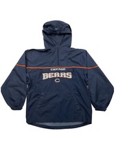 Reebok NFL Chicago Bears 1/4 Zip Coat Rain Jacket Hooded Youth Size Large 14/16