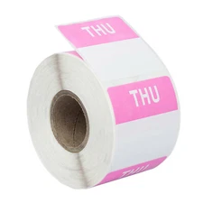 THURSDAY Day of the Week Labels / Stickers - (1) Roll of 500 (40mm x 40mm)